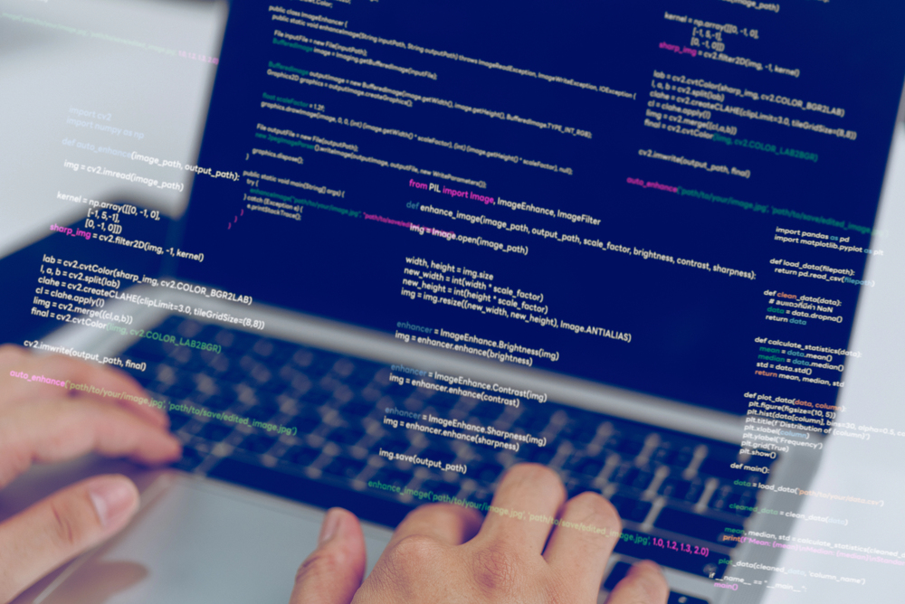 laptop met code